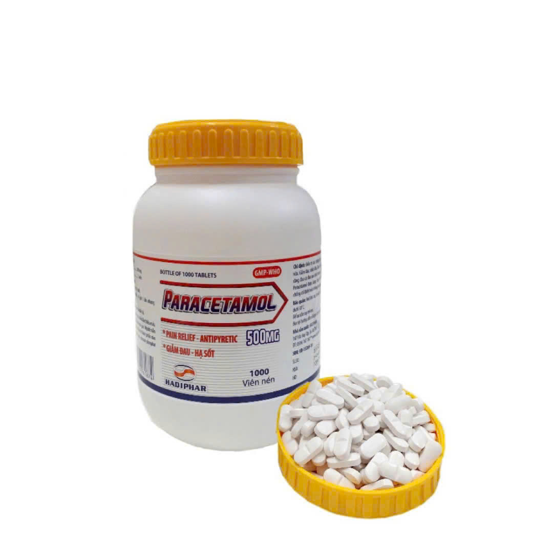 5424. Paracetamol 500 - (Paracetamol 500mg) - [Thùng 12 chai; chai 1000 viên] Hà Tĩnh - Việt Nam