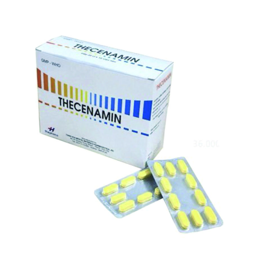 5453. Thecenamin - (Paracetamol 500mg + Clorpheniramin maleat 2mg) - [Thùng 45 hộp; hộp 20 vỉ; vỉ 10 viên] Thanh Hóa - Việt Nam