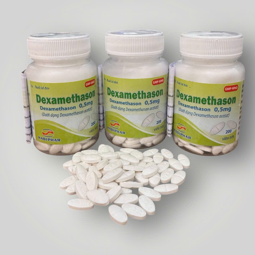 5457. Dexamethason - (Dexamethason 0.5mg) - [Thùng 394 Chai; Chai 200 Viên] Hà Tĩnh - Việt Nam
