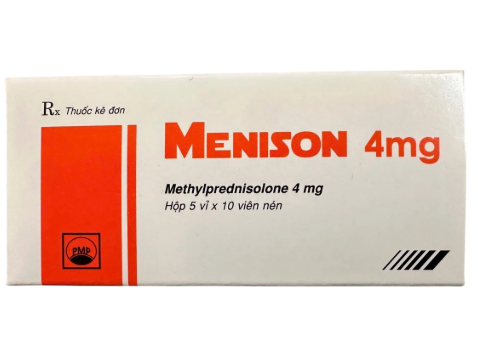 5459. Menison 4Mg - (Methylprednisolon 4mg) - [Thùng 315 hộp; hộp 5 vỉ; vỉ 10 viên] Pymepharco - Việt Nam