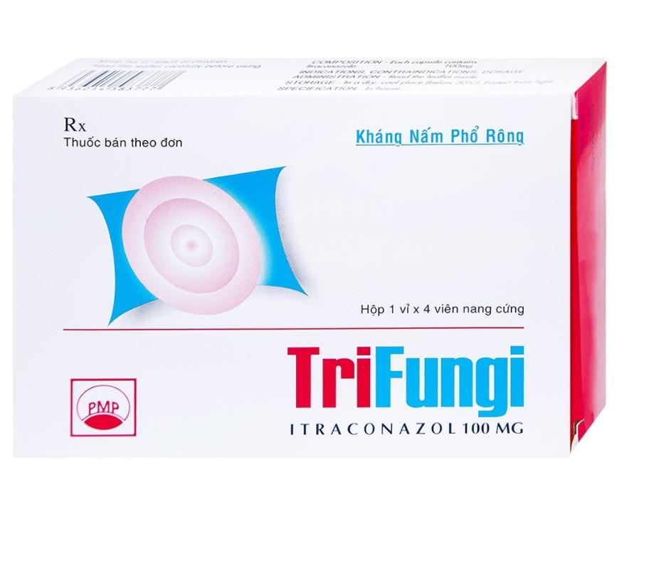 2815. Trifungi - (Itraconazol 100mg) - [Thùng 288 Hộp; hộp 1 vỉ; Vỉ 4 Viên] Pymepharco - Việt Nam
