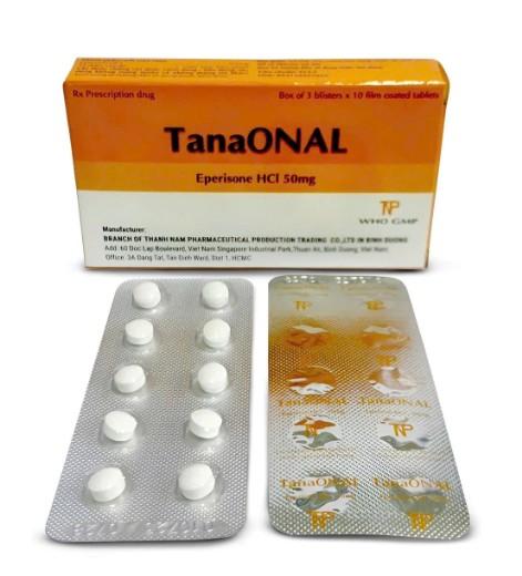 5515. TANAONAL - (Eperisone HCl 50mg) - [Thùng 480 Hộp; Hộp 3 Vỉ; Vỉ 10 Viên] Thành Nam - Việt Nam