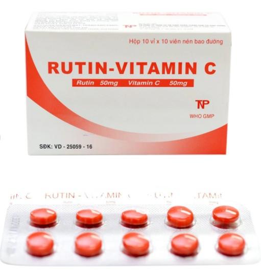 5537. Rutin-Vitamin C - (Rutin 50mg) - [Thùng 141 Hộp; Hộp 10 Vỉ; Vỉ 10 Viên] Thành Nam - Việt Nam