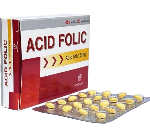 5538. ACID FOLIC - (Acid Folic 5mg) - [Thùng 430 Hộp; Hộp 4 Vỉ; Vỉ 20 Viên] Thành Nam - Việt Nam