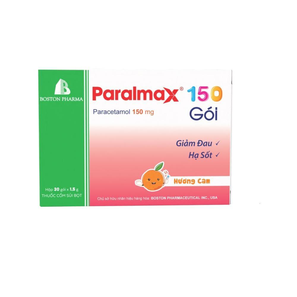 5484. Paralmax 150 Gói - (Paracetamol 150mg) - [Thùng 60 Hộp; Hộp 30 Gói; Gói 1.5 Gam] Bostonpharma - Việt Nam