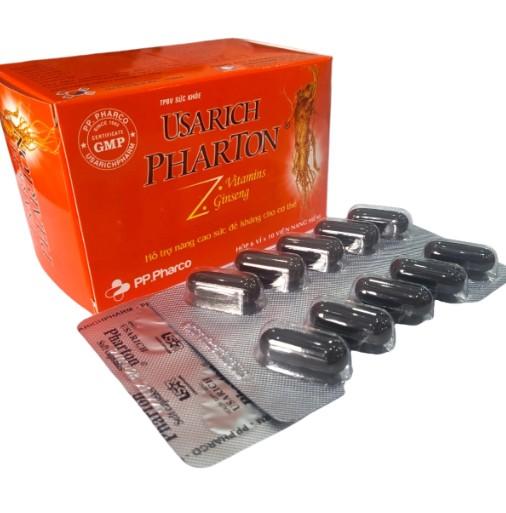 3575. Usarichpharton - (Nhân sâm 10mg + Vitamin C 10mg + Vitamin PP 5mg + Vitamin B1 1mg + Vitamin B2 1mg + Vitamin B5 1mg + Vitamin B6 1mg + Vitamin B12 1.5mcg) - [Thùng 160 Hộp; Hộp 6 Vỉ; Vỉ 10 Viên] Pp.pharco - Việt Nam