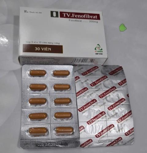 1516. Tv-Fenofibrat 200Mg V/10,H/30 - (Fenofibrat 200mg) - [Thùng 194 hộp; hộp 3 vỉ; vỉ 10 viên] Trà Vinh - Việt Nam
