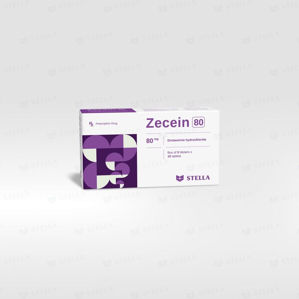 5632. ZECEIN 80 - (Drotaverine hydrochloride 80mg) - [Thùng 100 Hộp; Hộp 5 Vỉ; Vỉ 10 Viên] Stella - Việt Nam