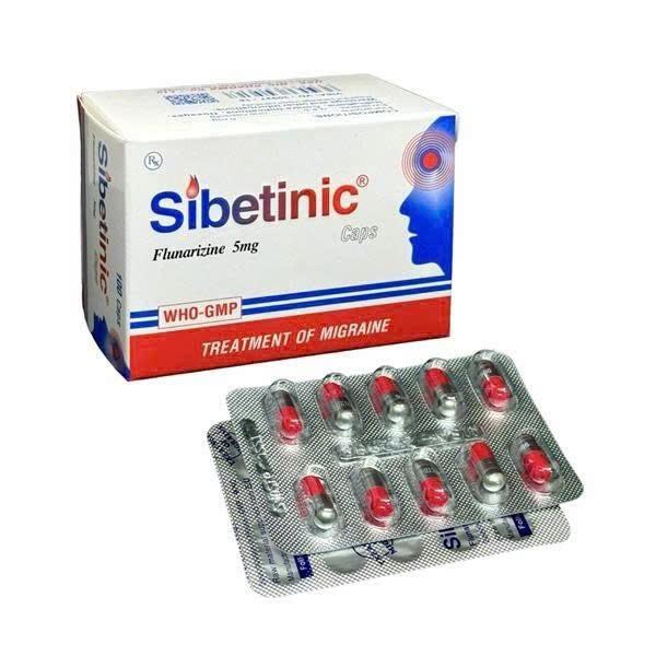 4081. Sibetinic - (Flunarizin 5mg) - [Thùng 192 Hộp; Hộp 10 Vỉ; Vỉ 10 Viên] Nic Pharma - Việt Nam