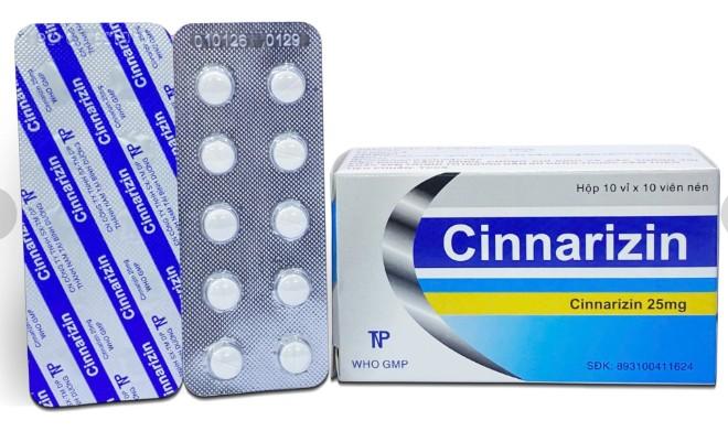 5658. Cinnarizin (Nén Tròn) - (Cinnarizin 25mg) - [Thùng 216 hộp; hộp 10 vỉ; vỉ 10 viên] Thành Nam - Việt Nam