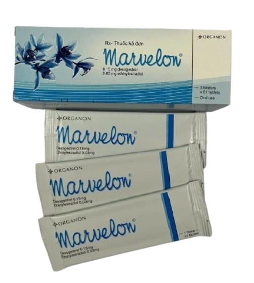 5673. Marvelon - (Desogestrel 0,15mg + Ethinylestradiol 0,03mg) - [Thùng 180 Hộp; Hộp 3 Vỉ; Vỉ 21 Viên] Organon - Đức