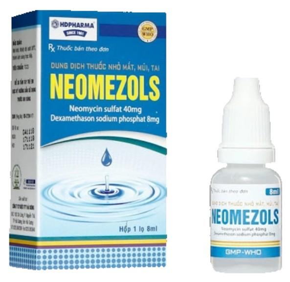 5679. NEOMEZOLS - (Neomycin sulfat 40mg + Dexamethason sodium phosphat 8mg) - [Thùng 300 Hộp; Hộp 1 Chai; Chai 8 Ml] Hải Dương - Việt Nam