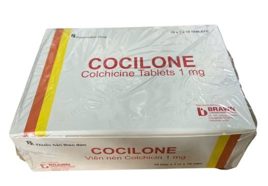 5681. COCILONE - (Colchicin 1mg) - [Thùng 30 Lốc; Lốc 10 Hộp; Hộp 1 Vỉ; Vỉ 10 Viên] Brawn - Ấn Độ