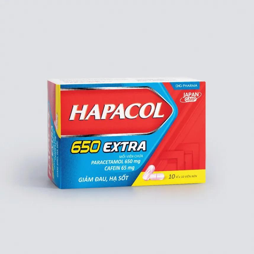5691. Hapacol 650 Extra - (Paracetamol 650mg + Cafein 65mg) - [Thùng 84 hộp; hộp 10 vỉ; vỉ 10 viên] Dhg Pharma - Việt Nam