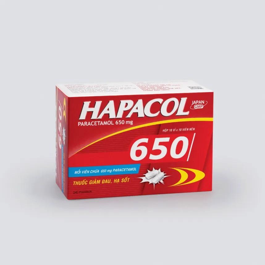 5692. Hapacol 650 - (Paracetamol 650 mg) - [Thùng 84 Hộp; Hộp 10 Vỉ; Vỉ 10 Viên] DHG Pharma - Việt Nam