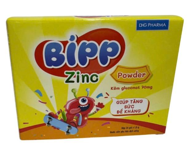 5698. Bipp Zinc Powder - (Kẽm gluconat 70mg) - [Thùng 144 hộp; hộp 24 gói; gói 1.5 g] Dhg Pharma - Việt Nam