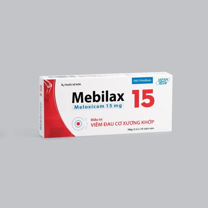 5700. Mebilax 15 - (Meloxicam 15mg) - [Thùng 210 hộp; hộp 2 vỉ; vỉ 10 viên] Dhg Pharma - Việt Nam