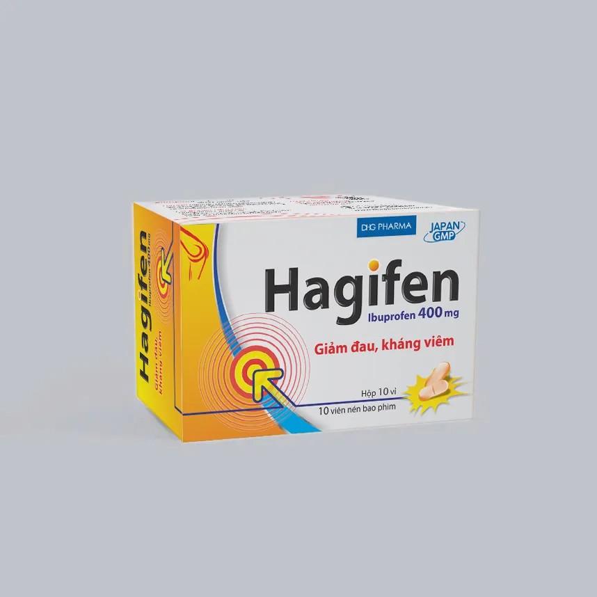 5724. Hagifen - (Ibuprofen 400 mg) - [Thùng 96 Hộp; Hộp 10 Vỉ; Vỉ 10 Viên] DHG Pharma - Việt Nam