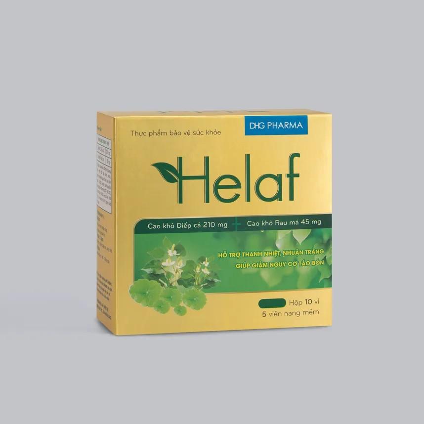 5733. Helaf - (Cao khô diếp cá 210 mg + Cao khô rau má 45 mg) - [Thùng 72 Hộp; Hộp 10 Vỉ; Vỉ 5 Viên] DHG Pharma - Việt Nam
