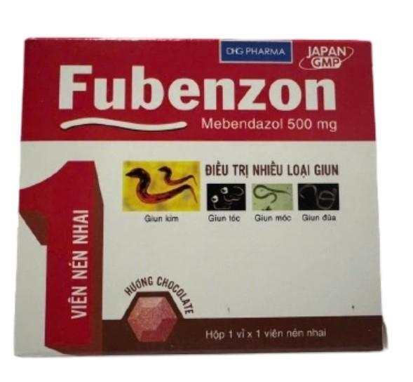 5749. Fubenzon - (Mebendazol 500mg) - [Thùng 480 viên; viên 1 vỉ; vỉ 1 hộp] Dhg Pharma - Việt Nam