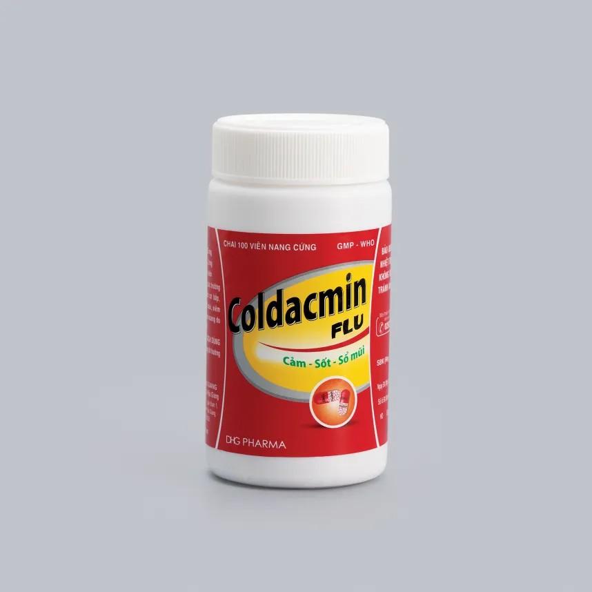 5760. Coldacmin Flu - (Paracetamol 325mg + Clorpheniramin maleat 2mg) - [chai 100 viên] Dhg Pharma - Việt Nam