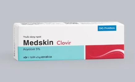 5718. Medskin Clovir - (Acyclovir 0,25g) - [Thùng 540 Hộp; Hộp 1 Tuýp; Tuýp 5 G] DHG Pharma - Việt Nam