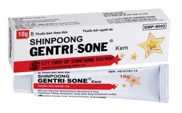 5767. Gentri-Sone 10G - (Betamethason dipropionat 6.4mg + Clotrimazol 100mg + Gentamicin 10mg) - [Thùng 800 Tuýp; Tuýp 10 G] Shinpoong Daewoo - Hàn Quốc