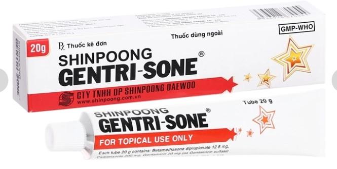 5768. GENTRI-SONE 20g - (Betamethason dipropionat 0,064% + Clotrimazol 1% + Gentamicin 0,1%) - [Thùng 480 Tuýp; Tuýp 20 G] Shinpoong Daewoo - Hàn Quốc