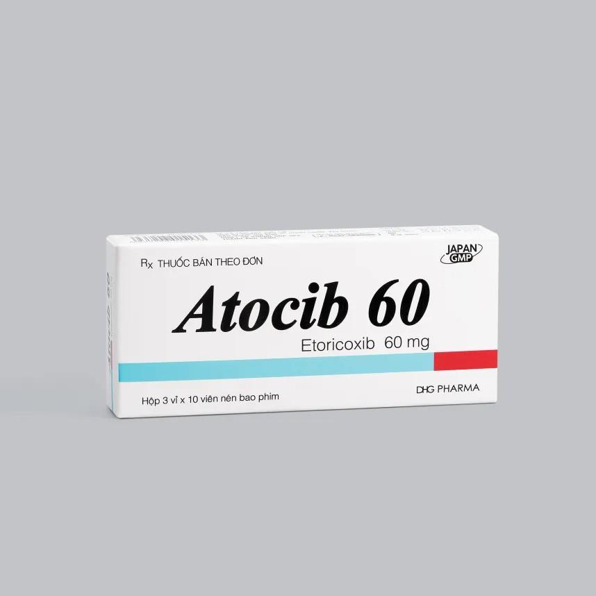 5774. Atocib 60 - (Etoricoxib 60 mg) - [Thùng 183 Hộp; Hộp 3 Vỉ; Vỉ 10 Viên] DHG Pharma - Việt Nam