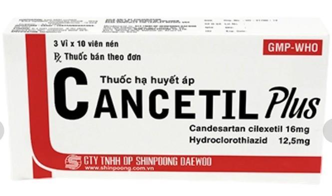 5789. CANCETIL Plus - (Candesartan cilexetil 16mg + Hydrochlorothiazid 12,5mg) - [Thùng 360 Hộp; Hộp 3 Vỉ; Vỉ 10 Viên] Shinpoong Daewoo - Việt Nam