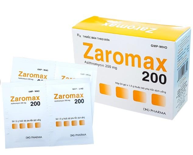 5798. Zaromax 200 - (Azithromycin 200mg) - [Thùng 144 hộp; hộp 24 gói; gói 1.5 g] Dhg Pharma - Việt Nam