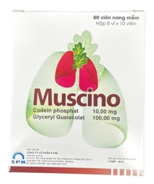 5808. Muscino - (Codein phosphat 10mg + Glyceryl Guaiacolat 100mg) - [Thùng 114 Hộp; Hộp 8 Vỉ; Vỉ 10 Viên] Spm - Việt Nam
