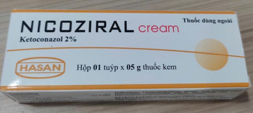 5820. Nicoziral Cream - (Ketoconazol 2%) - [Thùng 580 Hộp; Hộp 1 Tuýp; Tuýp 5 G] Hasan - Việt Nam