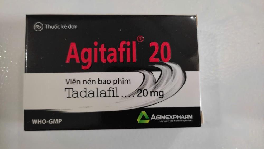 1228. Rx Agitafil 20 - (Tadalafil 20mg) - [Thùng 525 hộp; hộp 1 vỉ; vỉ 1 viên] Agimexpharm - Việt Nam