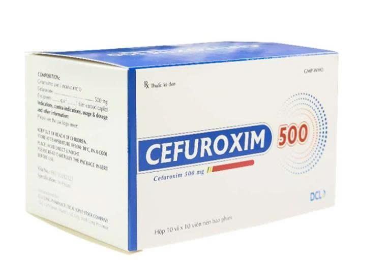 4298. Cefuroxim 500 (Hộp 10 Vỉ) - (Cefuroxim (dưới dạng Cefuroxim axetil) 500mg) - [Thùng 54 Hộp; Hộp 10 Vỉ; Vỉ 10 Viên] Cửu Long - Việt Nam