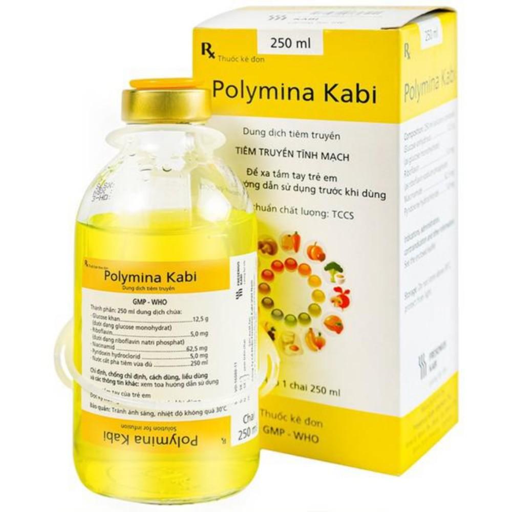 5851. Polymina Kabi - (Glucose khan 12,5g + Niacinamide 62,5mg + Pyridoxin hydroclorid 5mg + Riboflavin 5mg) - [Thùng 12 chai; Chai 250 Ml] Fresenius Kabi - Việt Nam