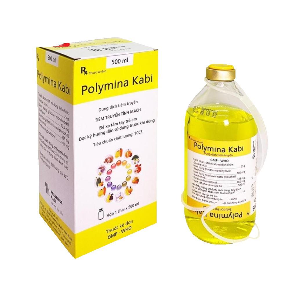 5852. Polymina Kabi - (Glucose khan 12,5g + Niacinamide 62,5mg + Pyridoxin hydroclorid 5mg + Riboflavin 5mg) - [Thùng 12 chai; Chai 500 Ml] Fresenius Kabi - Việt Nam