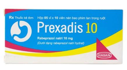 5865. Prexadis 10 - (Rabeprazol 10mg) - [Thùng 100 Hộp; Hộp 5 Vỉ; Vỉ 10 Viên] Hasan - Việt Nam