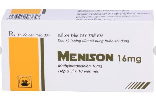 2875. Menison 16Mg - (Methylprednisolon 16mg) - [Thùng 450 Hộp; Hộp 3 Vỉ; Vỉ 10 Viên] Pymepharco - Việt Nam