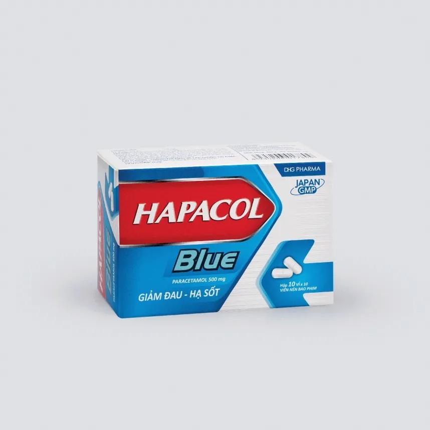 5884. Hapacol Blue - (Paracetamol 500mg) - [Thùng 96 Hộp; Hộp 10 Vỉ; Vỉ 10 Viên] DHG Pharma - Việt Nam