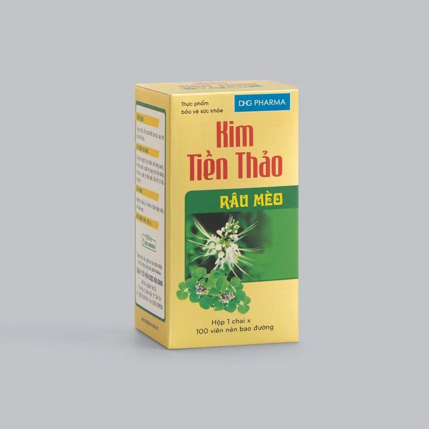 5907. Kim tiền thảo râu mèo - (Cao kim tiền thảo 200mg + Cao râu mèo 100mg) - [Thùng 216 Hộp; Hộp 1 Chai; Chai 100 Viên] DHG Pharma - Việt Nam