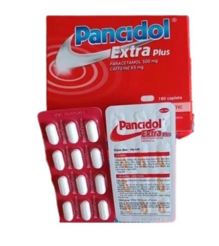 5923. Pancidol extra plus - (Paracetamol (Acetaminophen) 500mg + Cafein 65mg) - [Thùng 85 Hộp; Hộp 15 Vỉ; Vỉ 12 Viên] Trà Vinh - Việt Nam
