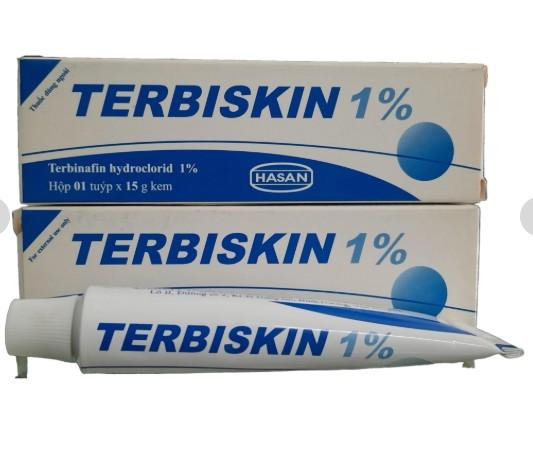 5949. Terbiskin 1% - (Terbinafine hydrochloride 1%) - [Thùng 100 hộp; hộp 1 tuýp; tuýp 15 g] Hasan - Việt Nam