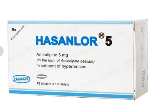 5956. HASANLOR 5 - (Amlodipin 5mg) - [Thùng 100 Hộp; Hộp 10 Vỉ; Vỉ 10 Viên] Hasan - Việt Nam