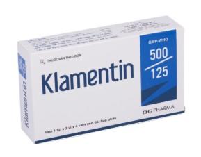 5985. Rx Klamentin 500/125 - (Amoxicilin 500mg + Acid Clavulanic 125mg) - [Thùng 80 hộp; hộp 1 túi; túi 3 vỉ; vỉ 4 viên] Dhg Pharma - Việt Nam