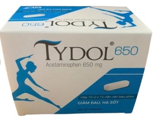 6012. Tydol 650 - (Acetaminophen 650mg) - [Thùng 60 hộp; hộp 10 vỉ; vỉ 12 viên] Opv - Việt Nam