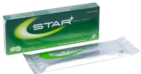 6013. Rx Star Sore Throat - (Cetrimonium bromide 2mg + Lidocaine 1mg + Tyrothricin 4mg) - [Thùng 100 hộp; hộp 1 túi; túi 2 vỉ; vỉ 12 viên] Opv - Việt Nam