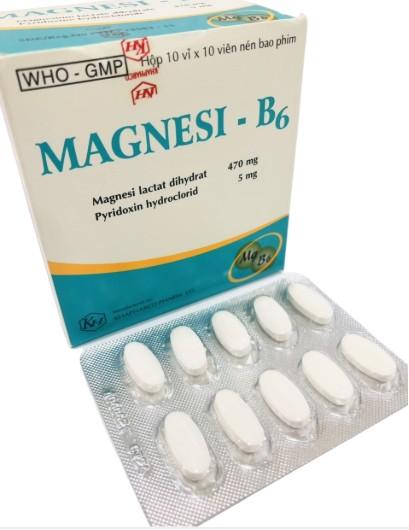3729. Magnesi B6 - (Magnesi lactate 470mg + Pyridoxin hydroclorid 5mg) - [Thùng 112 Hộp; Hộp 10 Vỉ; Vỉ 10 Viên] Khánh Hòa - Việt Nam