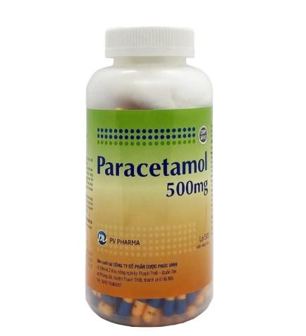 6046. Paracetamol 500Mg (nang) - (Paracetamol 500mg) - [Thùng 50 Chai; Chai 500 Viên] Phúc Vinh - Việt Nam