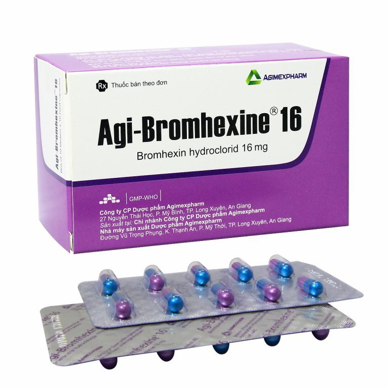1214. Agi-Bromhexine 16 - (Bromhexin hydroclorid 16mg) - [Thùng 200 Hộp; Hộp 3 Vỉ; Vỉ 10 Viên] Agimexpharm - Việt Nam